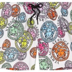 Versace White and Blue Medusa Print Garment